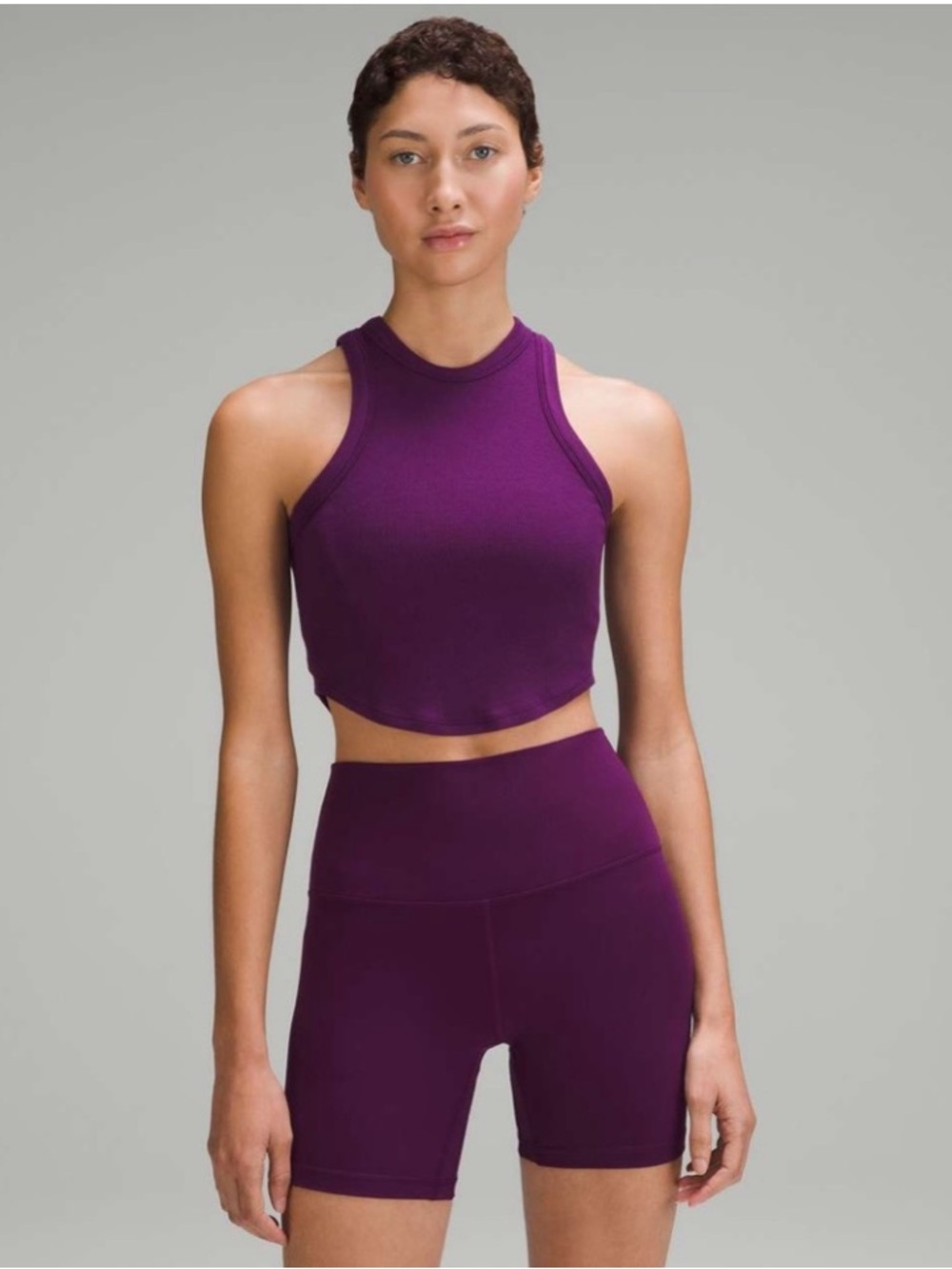 Lululemon Hold Tight Cropped Tank Top in Dramatic Magenta
